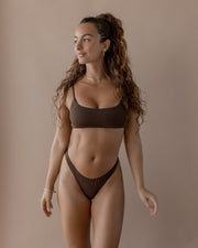 Alli Bikini Sporty Bottom - brown bikini - high quality bikini - moderate coverage bottom - Bikini Block