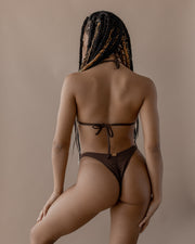 Alli Cheeky Bikini Bottom - high quality bikini - brown bikini - chocolate brown bikini - cheeky bikini bottom - brazilian bikini - Bikini Block